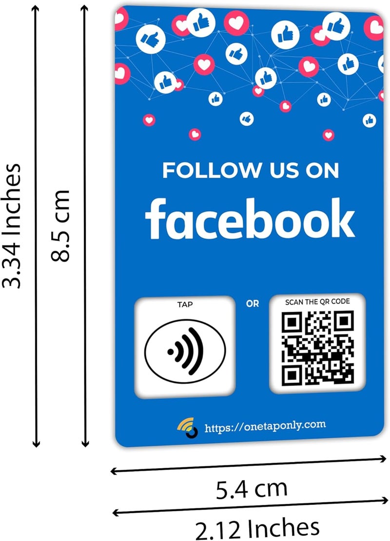 One Tap Only NFC Business Cards 1 Pack – Contactless Smart Tap & QR Code – Compatible with Facebook Review System – Reusable Feedback Tool for Restaurants, Local Businesses – Works with All Phones - Image 2